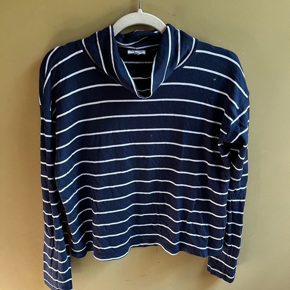 Blue & White striped turtle neck shirt